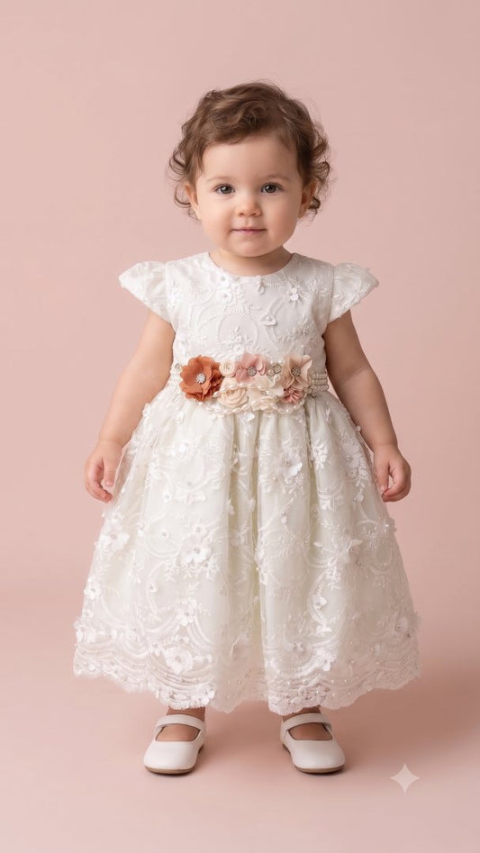 Vestido de Bautizo para Niña "Alma de Marfil"