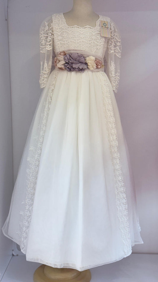 Vestido de Primera Comunión manga larga Estilo Español - modelo Liza - Ceremonias Anny