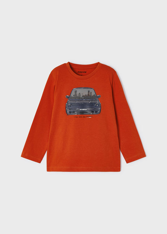 Playera manga larga carro niño 4009