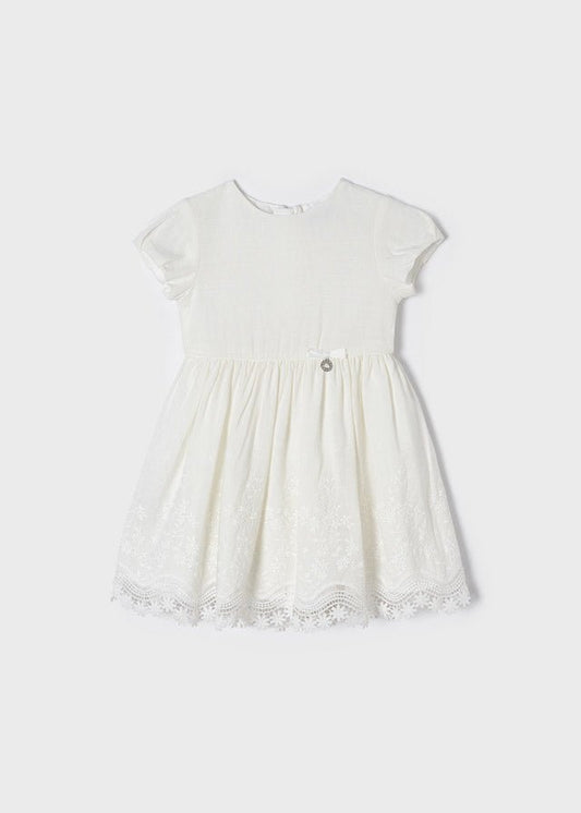 Vestido lino bordado - Ceremonias Anny