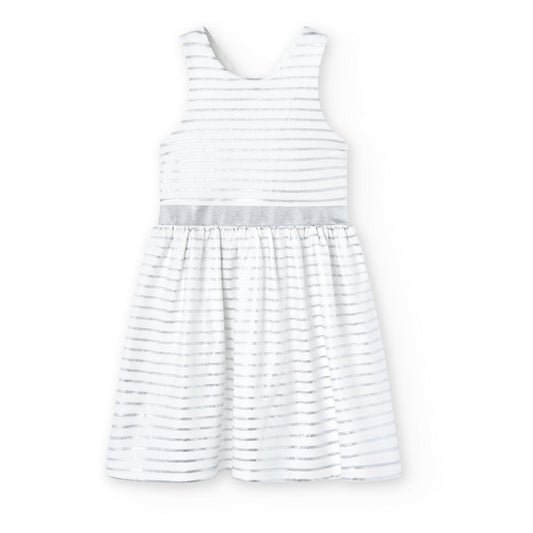 Vestido blanco con plata 728119