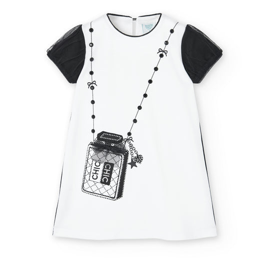 Vestido blanco con negro 728478