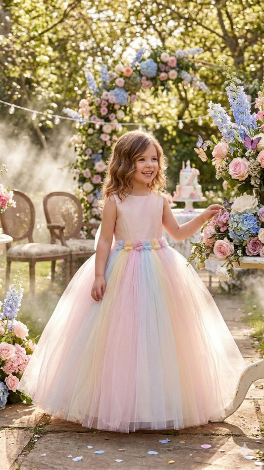Vestido de Presentación para Niña “Luz de Princesa” – Ideal para Graduación de Kinder