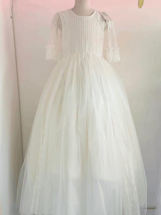 Vestido de Primera Comunión “Larissa” – Tul Suave, Manga 3/4