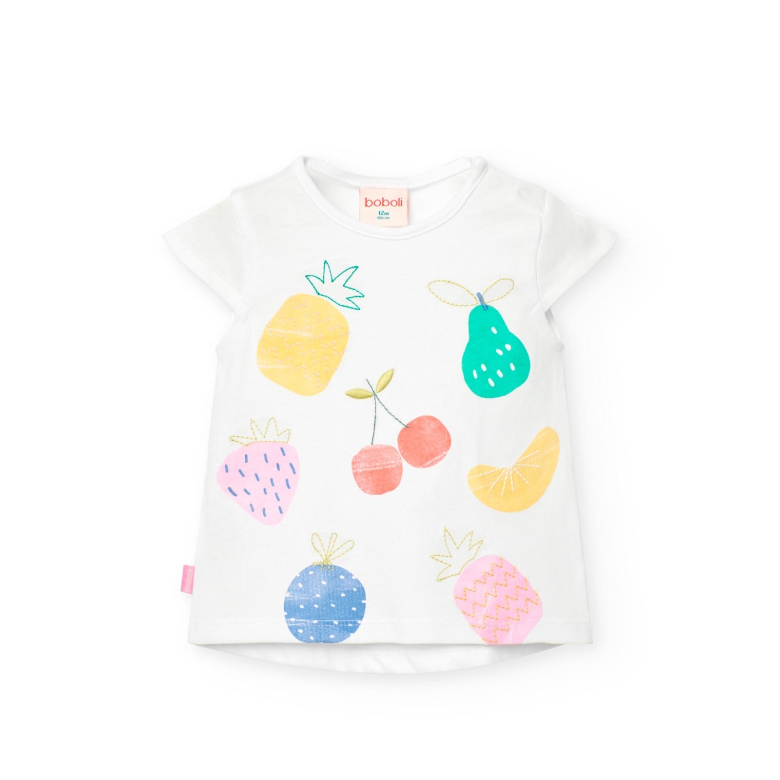 BOBOLI Playera con estampado de frutas para niña 211105 - Ceremonias Anny