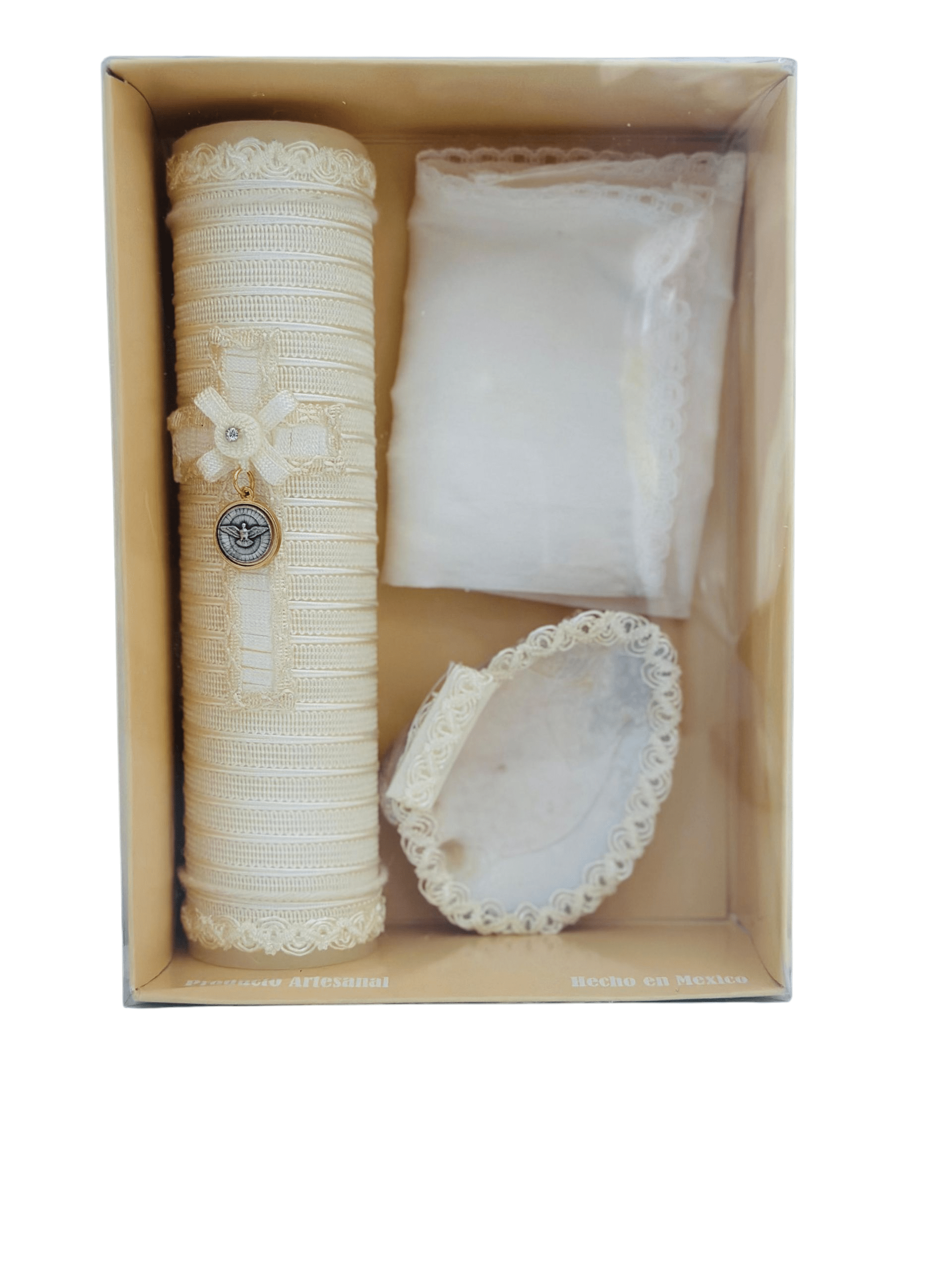 KIT DE VELA BAUTIZO Miel - Ceremonias Anny