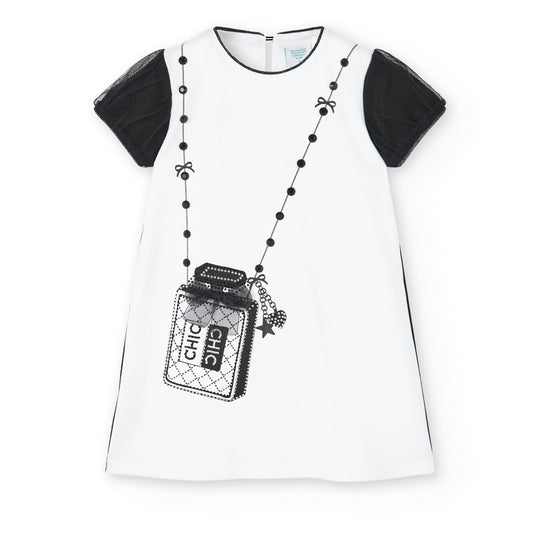 Vestido blanco con negro 728478 - Ceremonias Anny