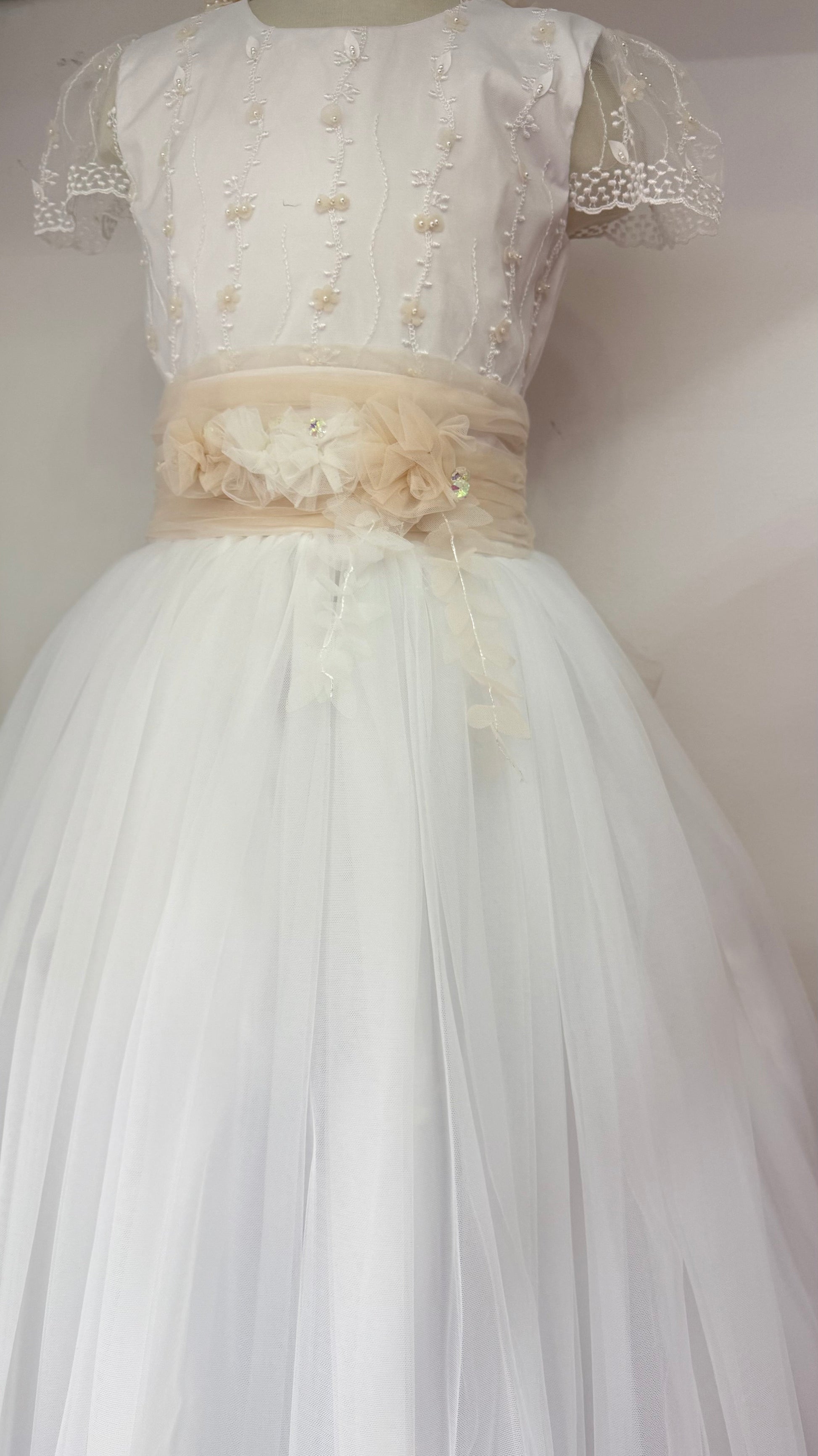 Vestido blanco para primera Comunión - estilo Ruby - Ceremonias Anny