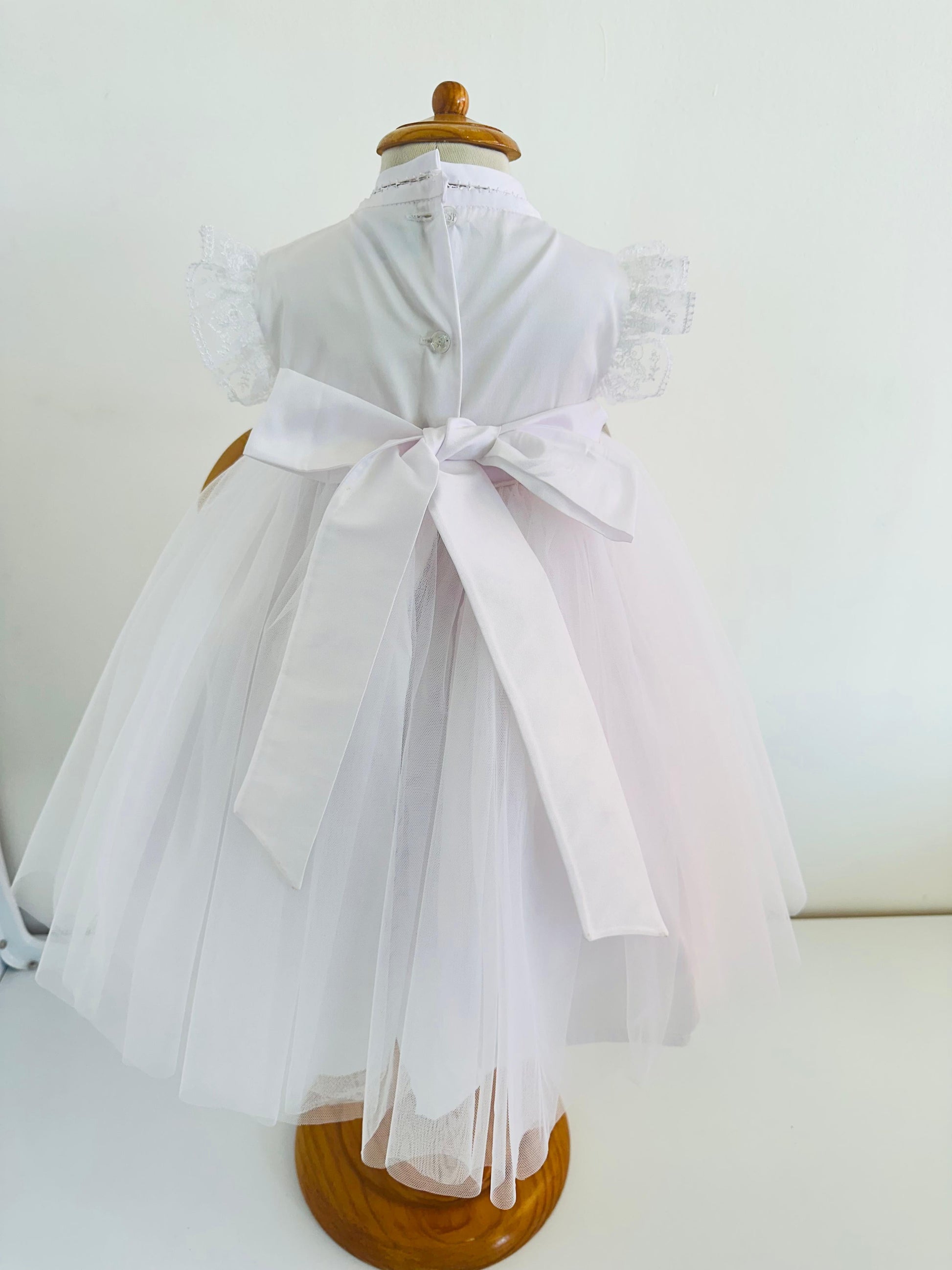 Vestido de Bautizo Clásico Blanco para Niña - Ceremonias Anny