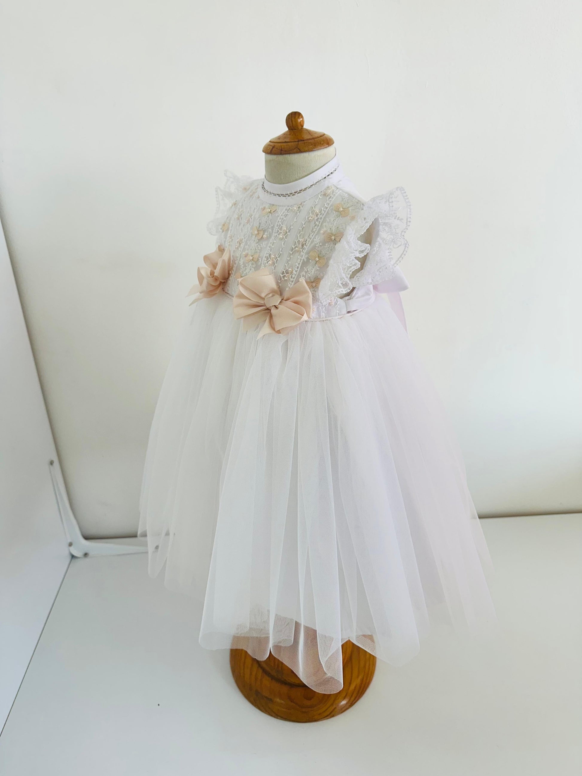 Vestido de Bautizo Clásico Blanco para Niña - Ceremonias Anny