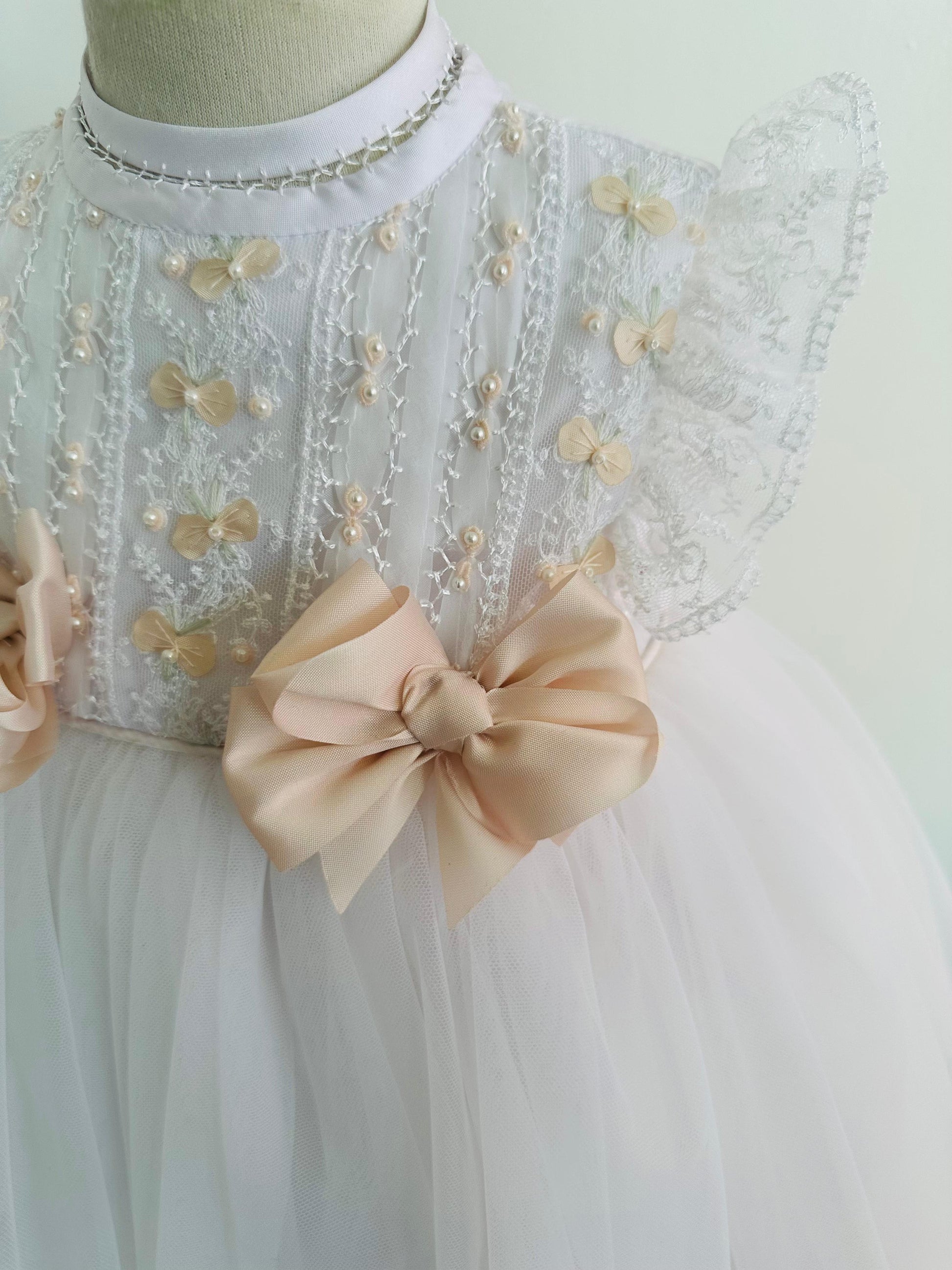 Vestido de Bautizo Clásico Blanco para Niña - Ceremonias Anny