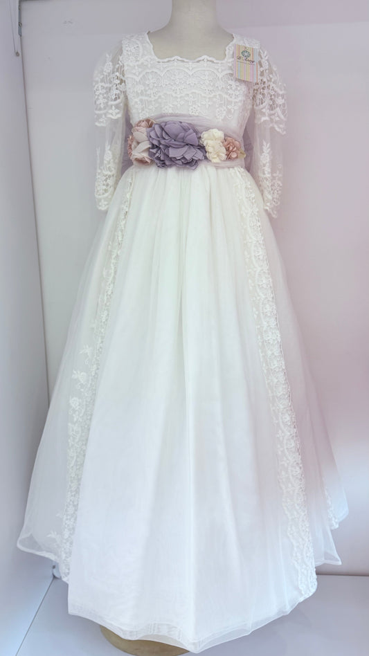 Vestido de Primera Comunión manga larga Estilo Español - modelo Liza - Ceremonias Anny