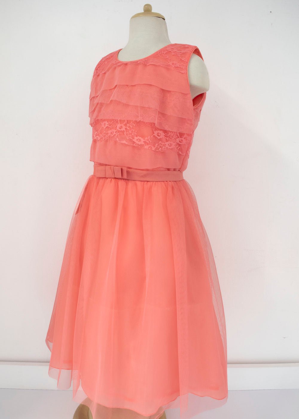 Vestido junior sin mangas coral - Ceremonias Anny