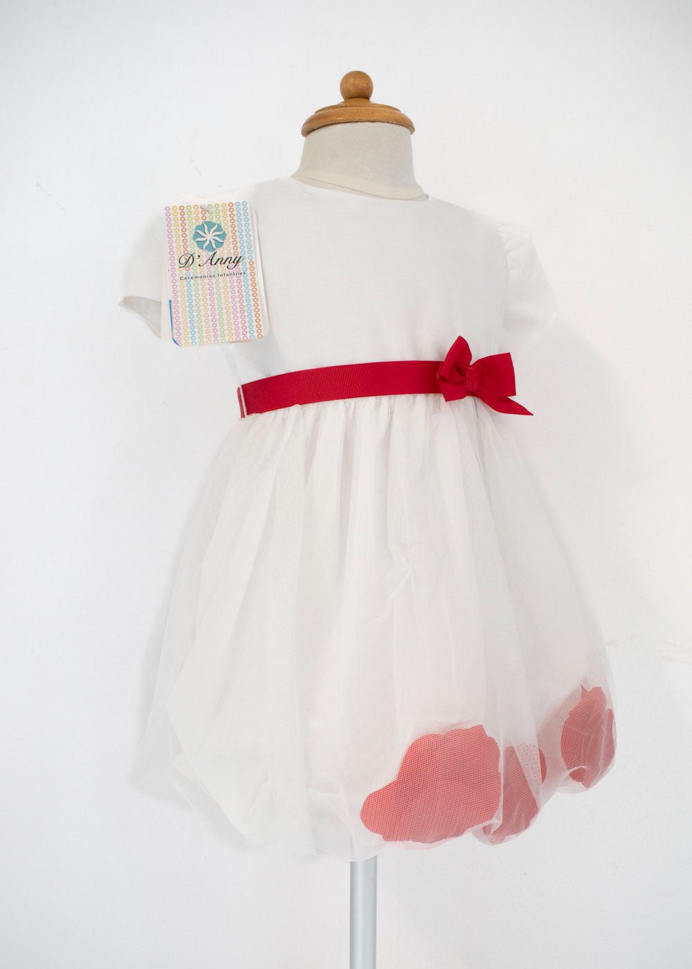 Vestido petalos rojos - Ceremonias Anny