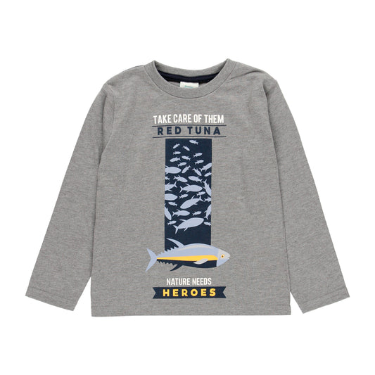 Playera manga larga gris 595010