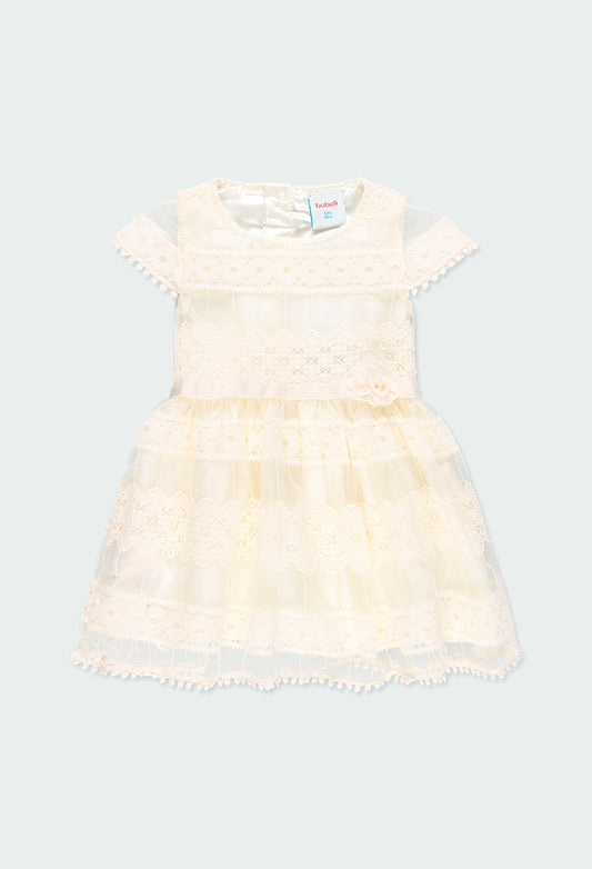 Vestido con encaje  ivory 704012