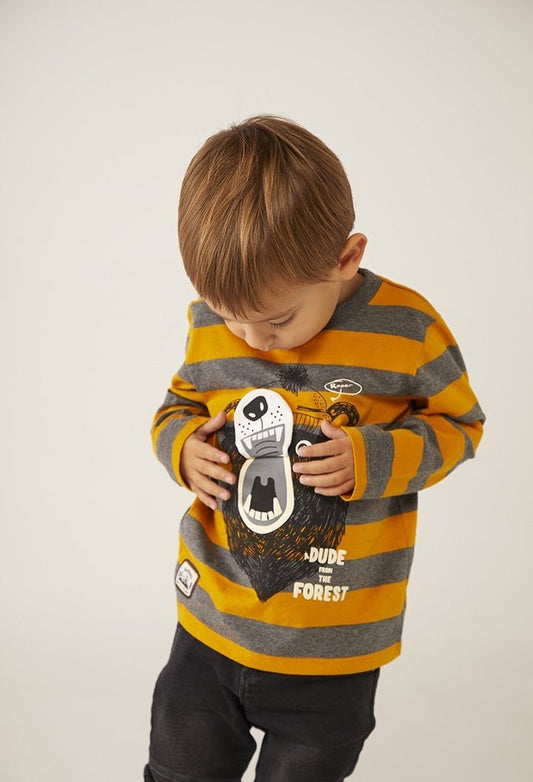 Playera a rayas con oso 323019 - Ceremonias Anny