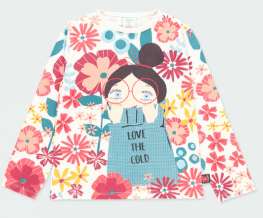 Playera con flores manga larga 413097 - Ceremonias Anny