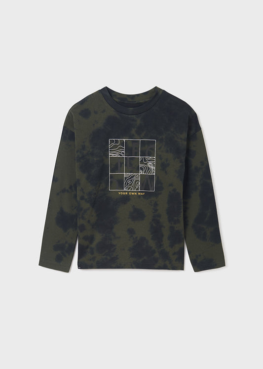 Playera manga larga verde 7005
