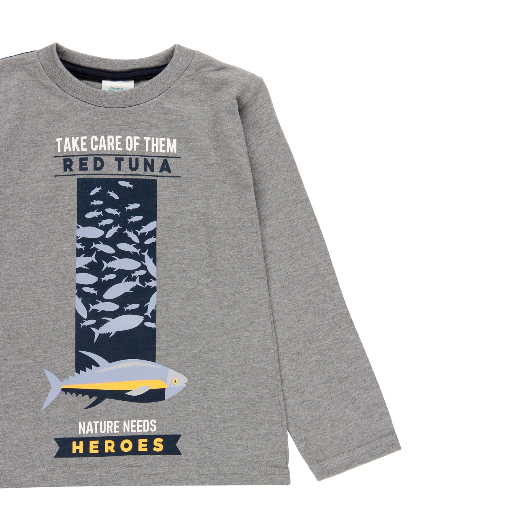 Playera manga larga gris 595010 - Ceremonias Anny