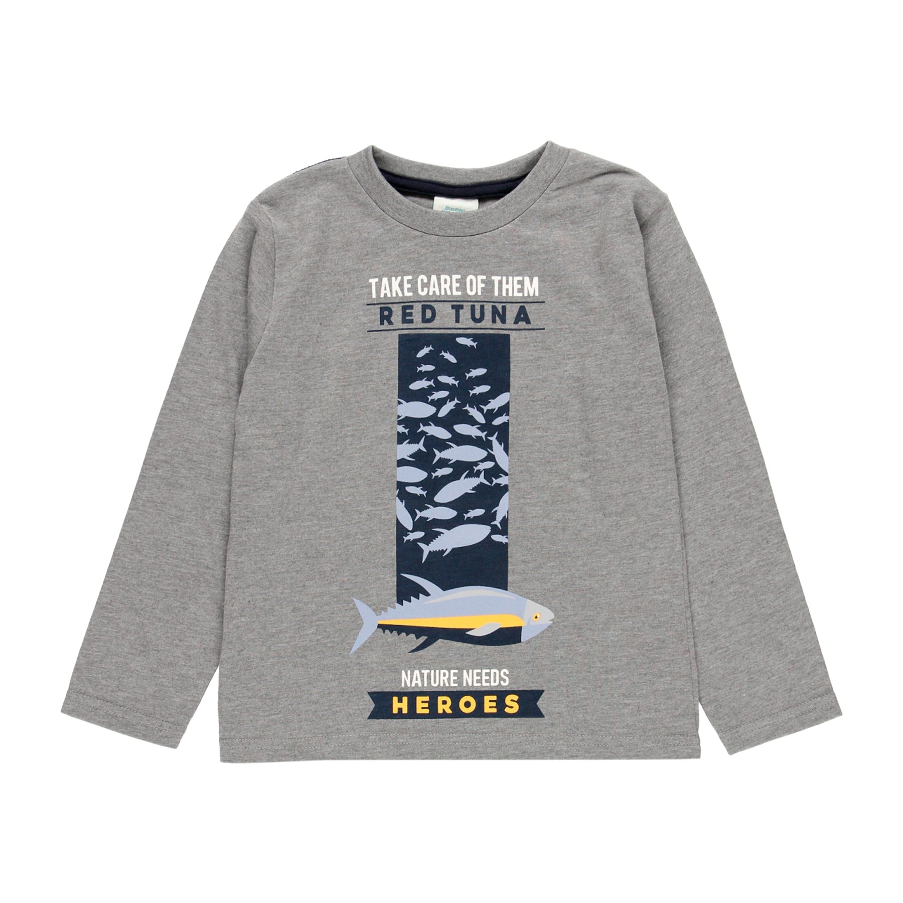 Playera manga larga gris 595010 - Ceremonias Anny