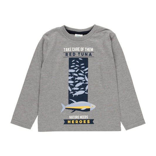 Playera manga larga gris 595010 - Ceremonias Anny