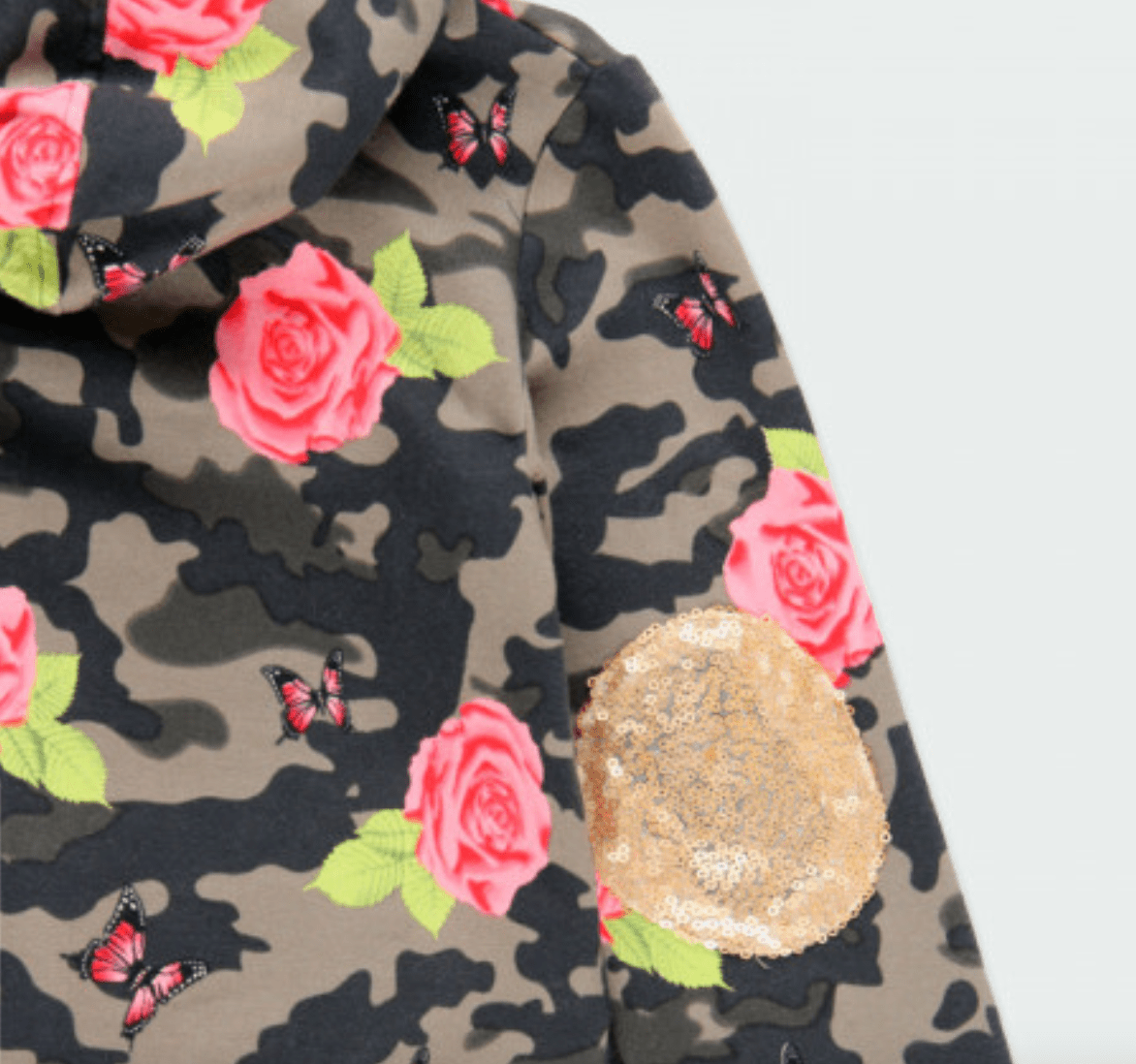 Sudadera con estampado militar y flores 421108 - Ceremonias Anny