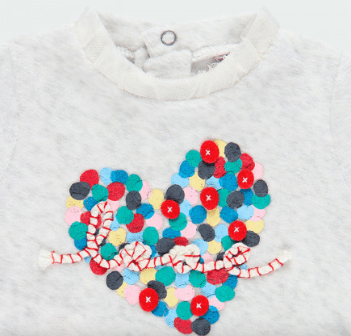 Vestido bebé con corazón 141051 - Ceremonias Anny