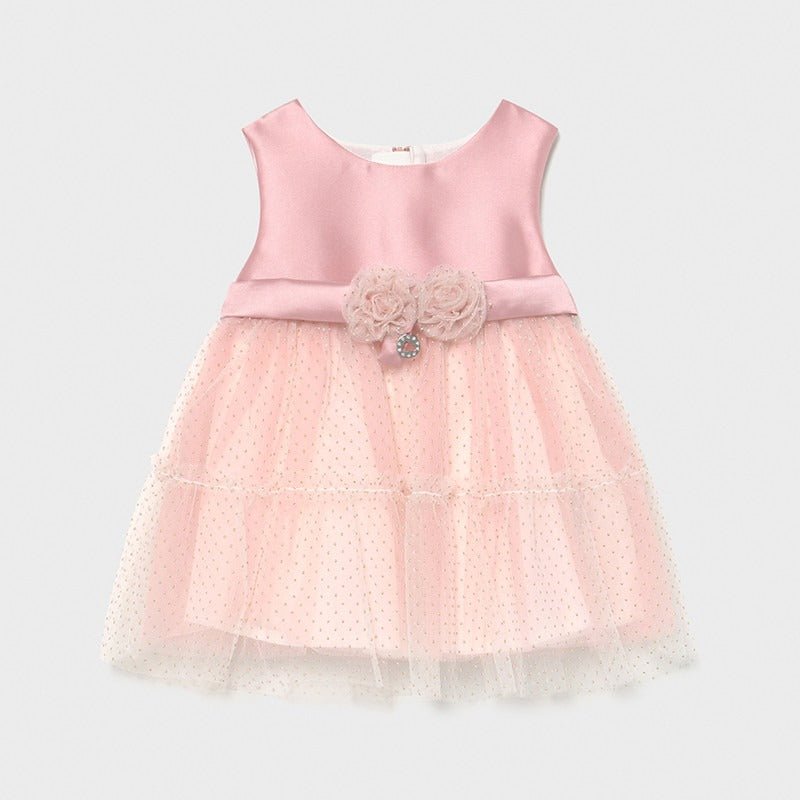 Vestido rosa pastel sin mangas. 1963 - Ceremonias Anny